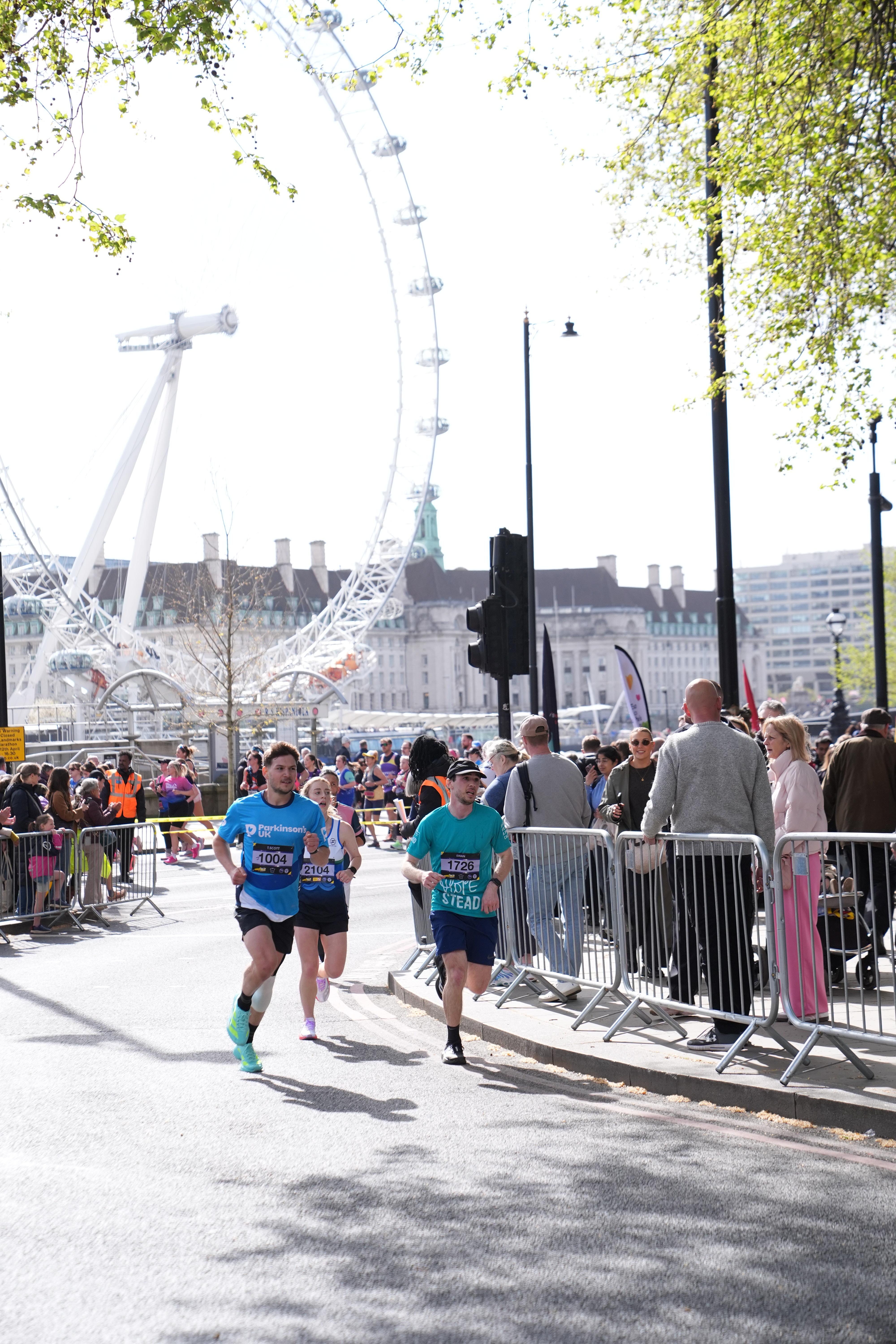 Runner near London Eye